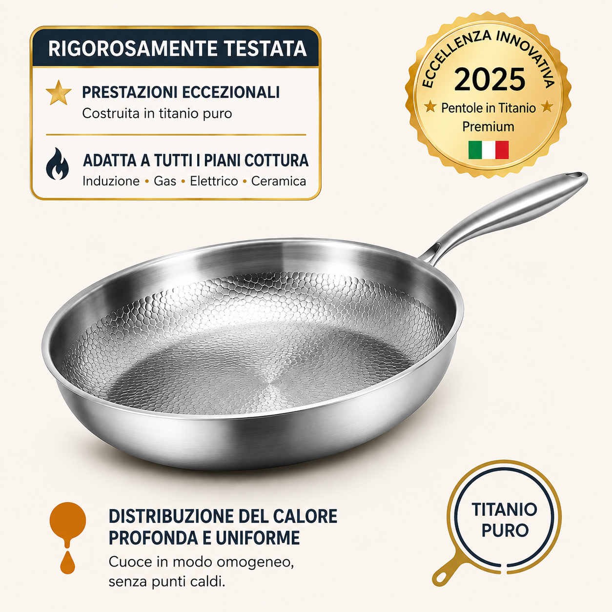 Padella in Titanio Puro 🇮🇹